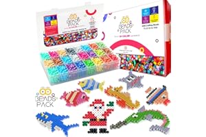 BeadsPack Fuse Beads Kit for Kids with 4200 Beads 5mm - 1 Pegboard, Tweezer, Pattern & Iron Paper – 24 Assorted Color Iron-On Melty Beads for Kids Crafts & Gift – Ideal for All Occasions