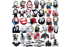 BFWRGUO 40Pcs Cheer Truck Unicorn Astronaut Plants Shoe Charms, Terror Cowboy Gardening Music Camp Charms Pack for Shoe Decoration