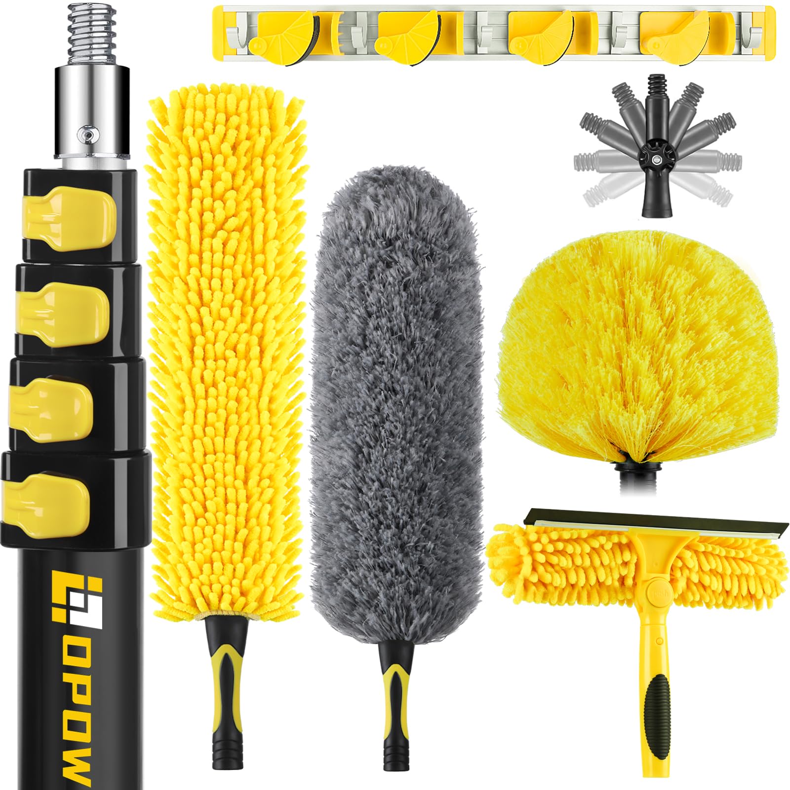 Photo 1 of 25 Foot High Ceiling Duster Kits with 5-18ft Heavy Duty Extension Pole, High Reach Duster for Cleaning,Microfiber Feather Duster,Cobweb Duster,Ceiling Fan Duster,Window Squeegee & Cleaner