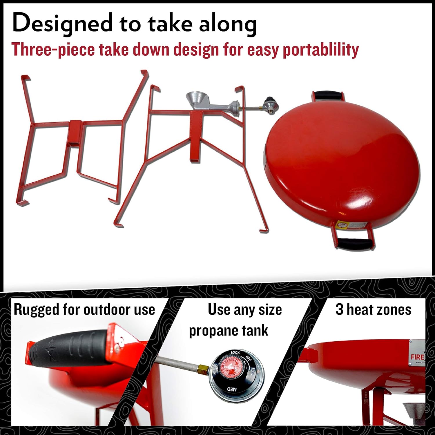 review Original FIREDISC- 24” Short Propane Cooker (Red)