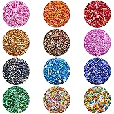 Ornaland 240g Glass Bugle Seed Beads for Jewelry Making Assorted Long Tube Glass Beads for Embroidery Bracelets Neckalce DIY Supplies