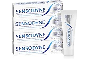 Sensodyne Extra Whitening Sensitive Teeth and Cavity Prevention Whitening Toothpaste, Amazon Exclusive, Cool Mint, Amazon Exclusive- 4 Ounces (Pack of 4)