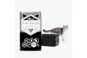 PERITAS Paw Inspired Cat Pads, Generic Refills for Tidy Cats Breeze Litter Box System, Disposable Kitty Litter Liners for Easy Cleaning, Super Absorbent Pee Pads, 16.9 x 11.4 Inch (Carbon, 20 Count)