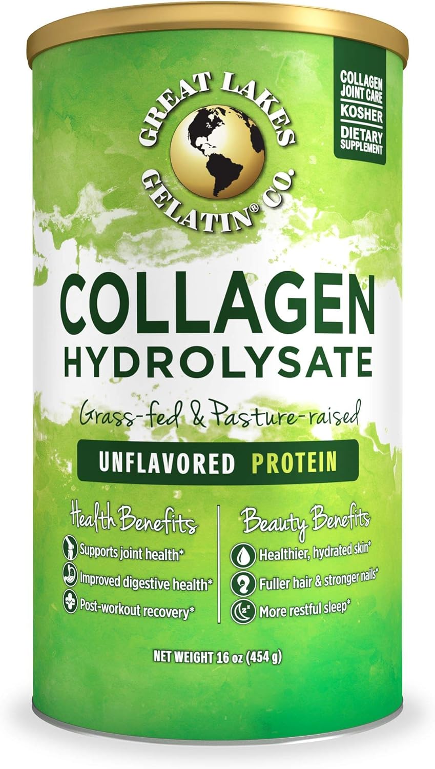 Great Lakes Gelatin, 2 Collagen Hydrolysate 16-Ounce Cans and Measuring Spoons Combo Pack: Health & Personal Care