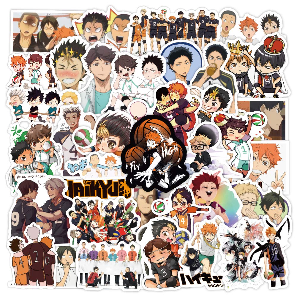 Anime Haikyuu Stickers 100pcs Waterproof Vinyl Stickers for Kids Teens Adults for Water Bottles Laptop Phone