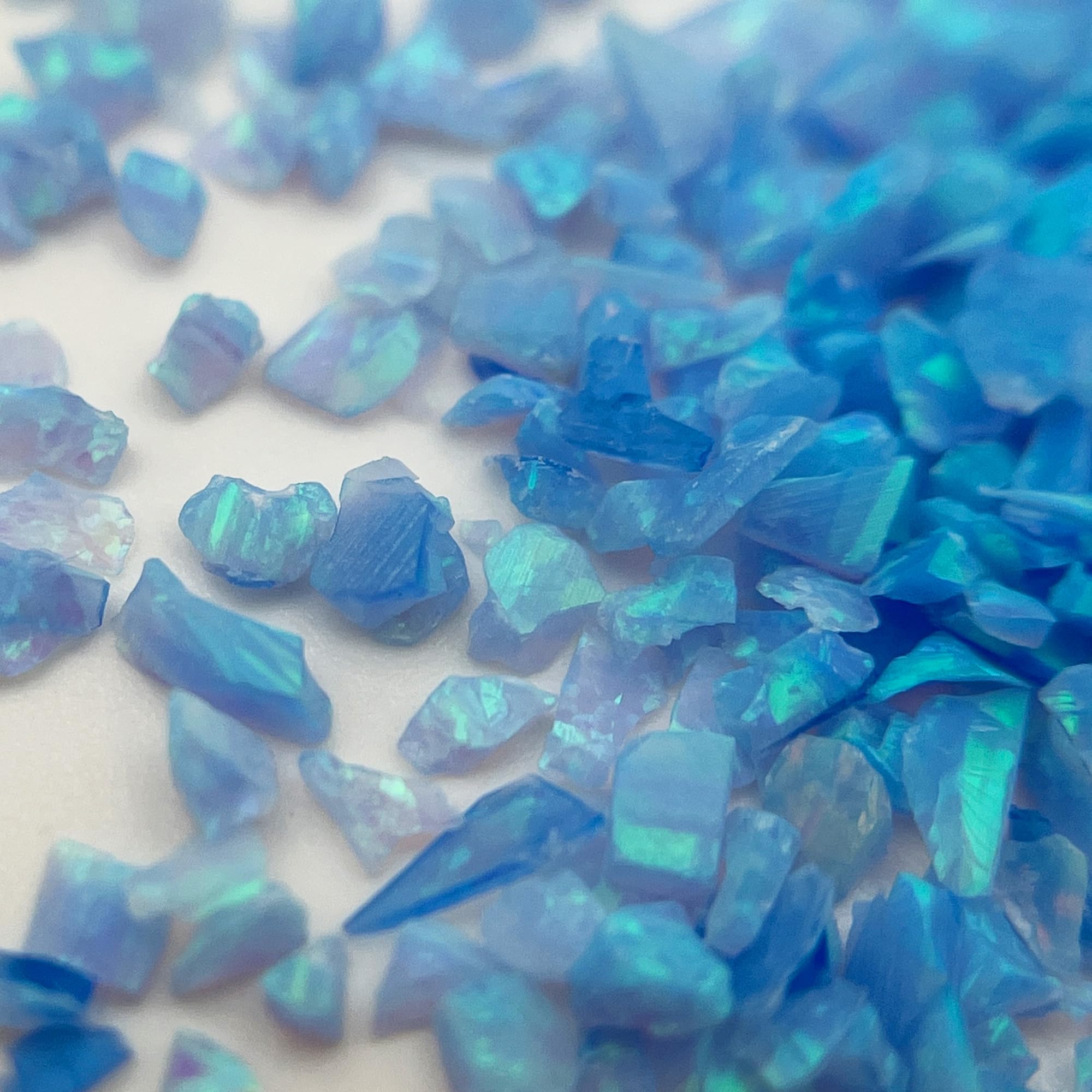Crushed Created Opal Stone for Wood Inlay Resin Art Craft Jewelry Making DIY (Azure Blue, 2 Grams)