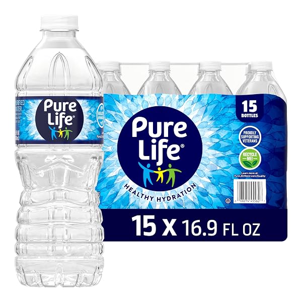 PURE LIFE PURIFIED WATER BOTTLES, 15 PACK –...