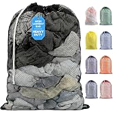Handy Laundry Mesh XL Laundry Bag 24"x36", Heavy Duty Drawstring, Black | Machine Washable, Secure Drawstring, For Delicates, Travel &amp; Storage - College Dorms, Laundromats, Apartments