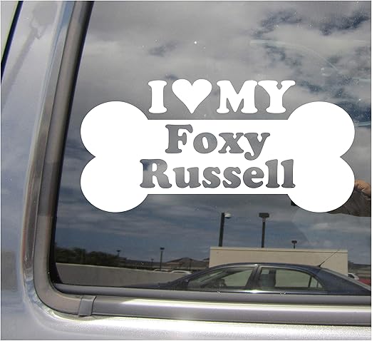Amazon Com I Heart Love My Foxy Russell Dog Bone Toy Fox Jack Russel Terrier Designer Mixed Hybrid Breed Cars Trucks Moped Helmet Auto Automotive Craft Laptop Vinyl Decal Store Window Wall