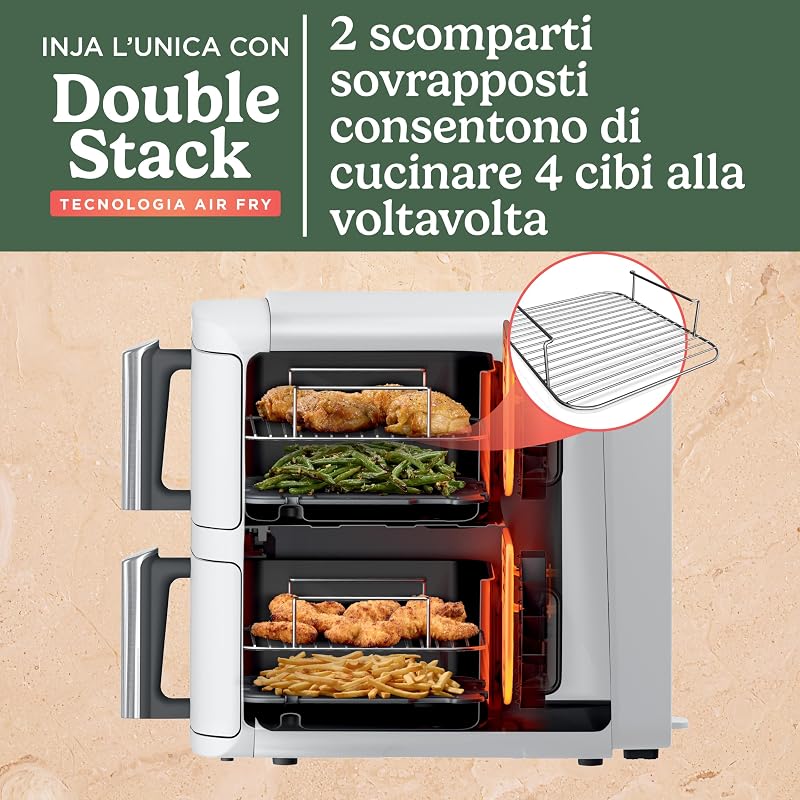 Double Stack XL, Friggitrice ad Aria Verticale, 9,5L, Bianco