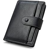 Alldaily Small RFID Blocking Leather Wallet for Women, Bifold with 10 Card Slots and Zipper Pocket (Black)