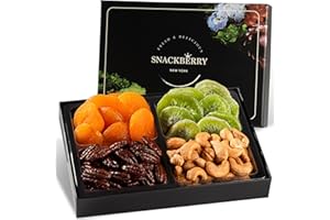 Holiday Christmas Variety Dried Fuit and Nuts Gift Basket, Nut Platter, Thanksgiving Gift Basket, Gift Box for Birthday. Anniversary, Get Well Gift, Gift for Him, Her and Family, Snackberry (1 Pack)