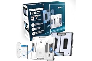 HOBOT S7 Pro Window Cleaning Robot | Dual Mop Polish Hand Wiping Technology, 15nm Ultrasonic Spray, 4800Pa Suction | Automatic Window Washer Robot for Framed/Frameless Glass, Indoor & Outdoor Use
