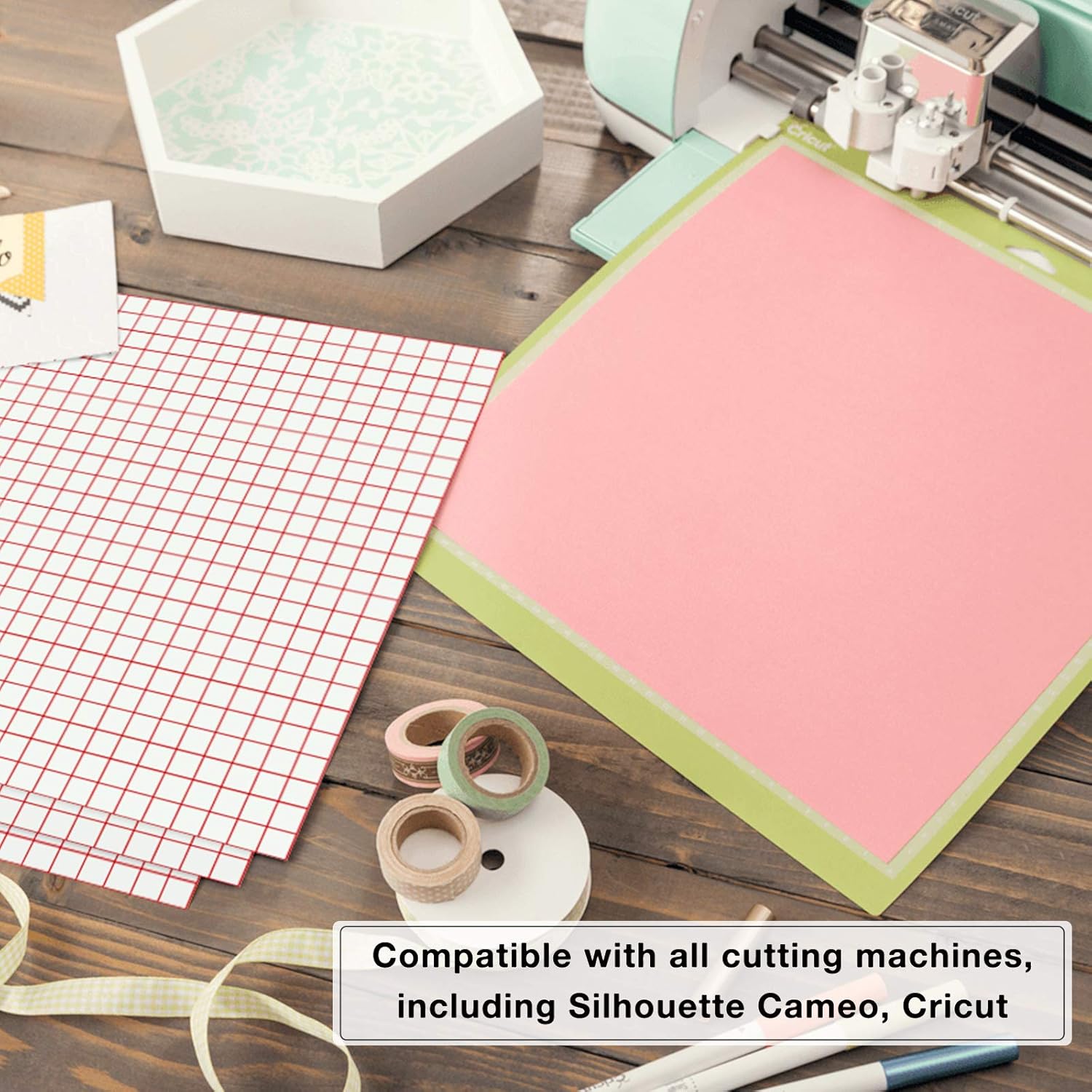 Transfer Tape for Vinyl 35 Pack 12” x 12” w/Red Alignment Grid for Adhesive Vinyl, Medium Tack Vinyl Transfer Tape for Cricut, Silhouette Cameo for Signs Decals Windows by JANDJPACKAGING: Arts, Crafts & Sewing