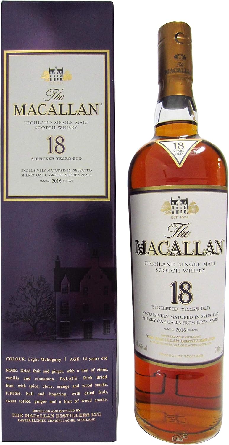 Macallan Light Maghony Sherry Oak 2016 Annual Release 18 Year Old Whisky Amazon Co Uk Beer Wine Spirits