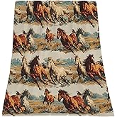Vintage Horse Flannel Throw Blanket Soft Cozy Blanket for Living Room Couch Sofa Bed 50 x 60 Inches
