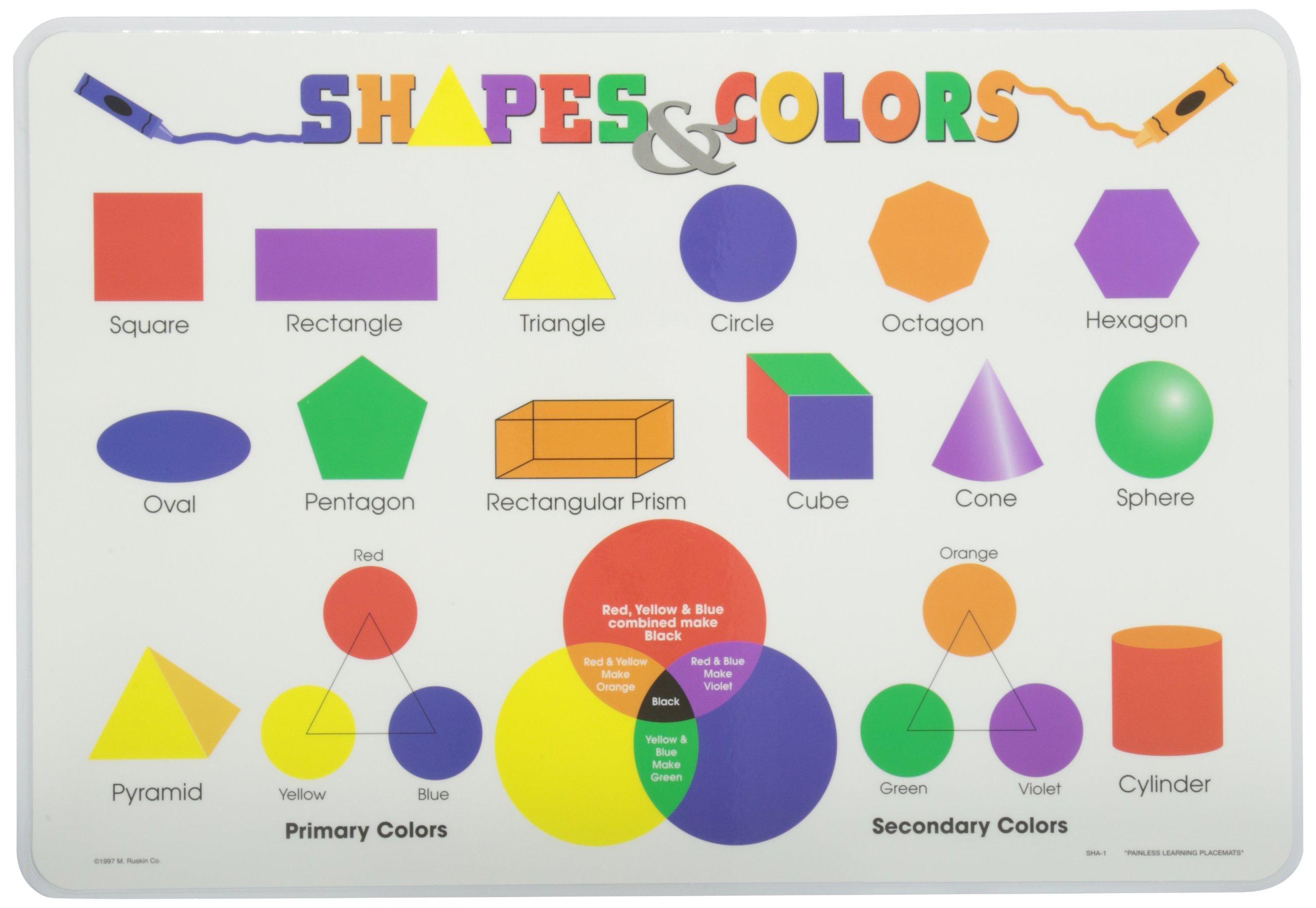 Painless Learning Shapes and Colors Placemat