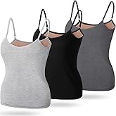 Xtinmee Women Thermal Tank Tops Spaghetti Straps Camisole Fleece Lined Undershirt Underwear