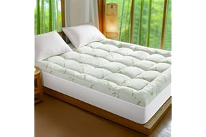 Baauye Bamboo_Viscose Mattress Topper King,1200 GSM Cooling Mattress Pad,Extra Thick Pillow Top Mattress Topper for Back Pain,2" Down Alternative Filling with 8"-21" Deep Pocket(King,78"x80")