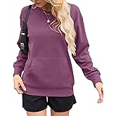 AUSELILY Women’s Crewneck Hoodless Sweatshirt Oversized Long Sleeve Pullover Tops with Pockets 2025 New X Decoration