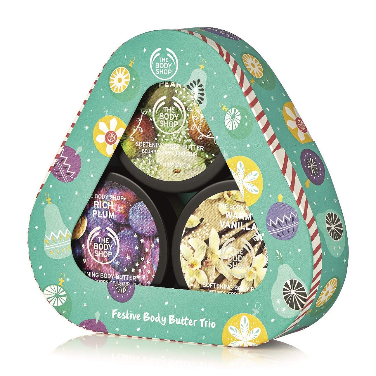 The Body Shop Body Butter Seasonal Trio Gift Set, Includes 3 Exclusive Holiday Scents, Juicy Pear, Warm Vanilla, Rich Plum
