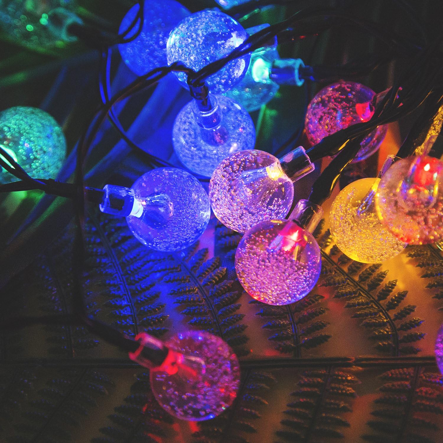 Aokairuisi Globe Solar String Light 30 LED Fairy Crystal Ball Light for Christmas Garden Patio Lawn Party Wedding Festival and Holiday Decoration (Multicolor)