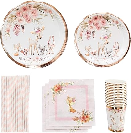 Amazon Com Woodland Creatures Baby Shower Stunning Real Rose