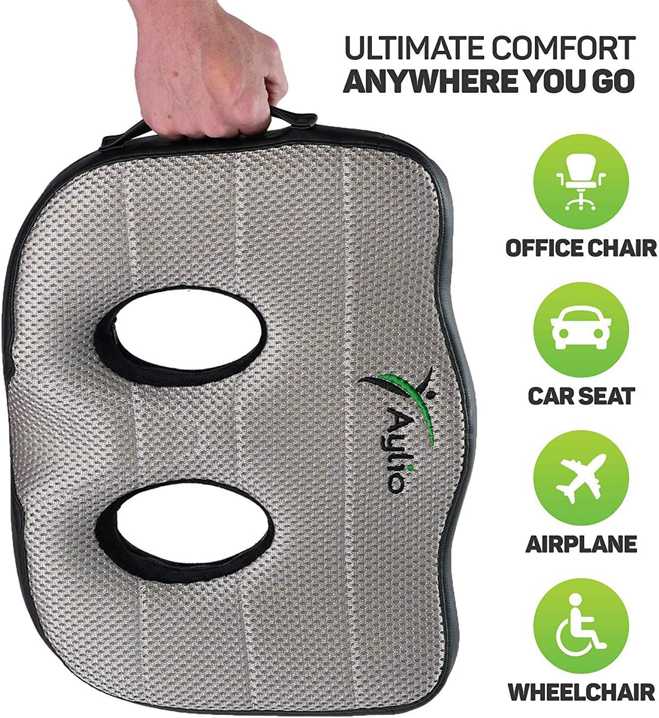Aylio Socket Seat - Memory Foam Sit Bone Relief Cushion for Butt, Lower Back, Hamstrings, Hips, Ischial Tuberosity: Home & Kitchen