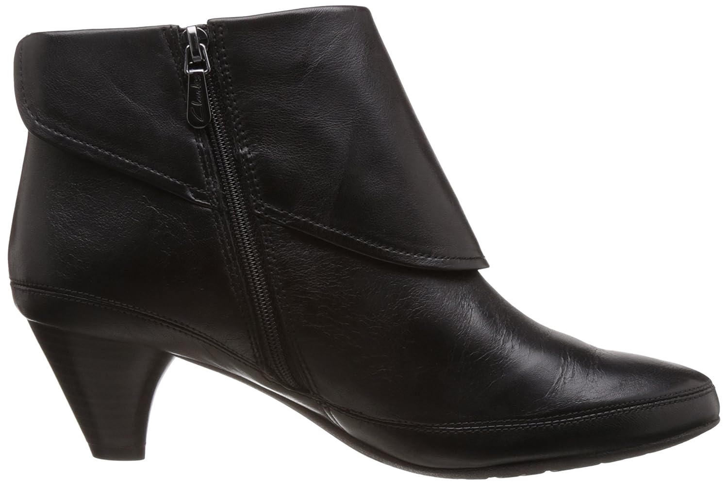 clarks women's lucilla denny black leathe leather boots - 7 uk