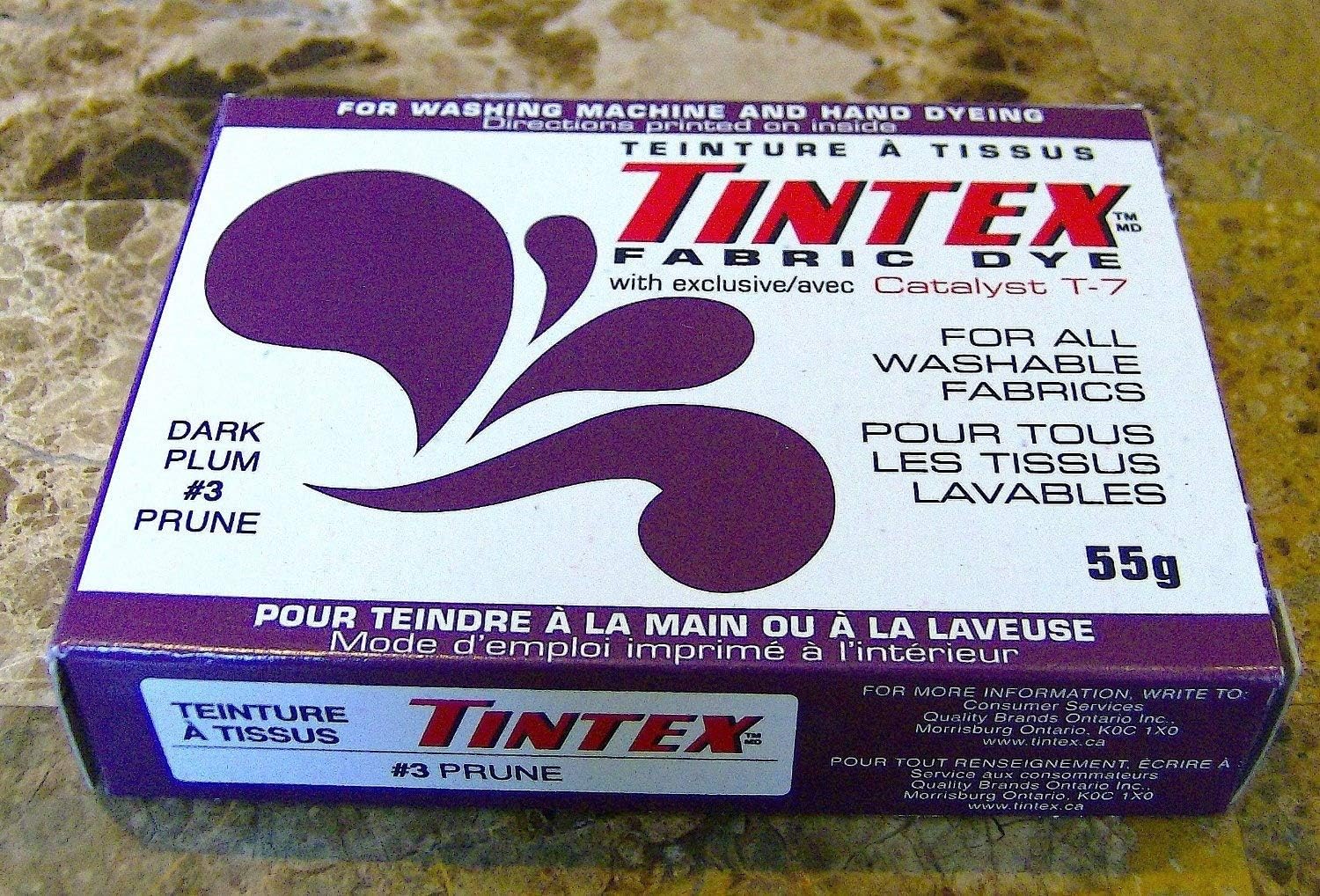 TINTEX LOT OF 1 BRAND DARK PLUM FABRIC DYE 23 NEW