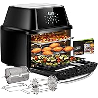 OMMO Air Fryer Oven, 17 Quarts 1800W Air Fryer Toaster Oven, 8 Presets & 40+ Recipes, Oilless Countertop Oven for Air…
