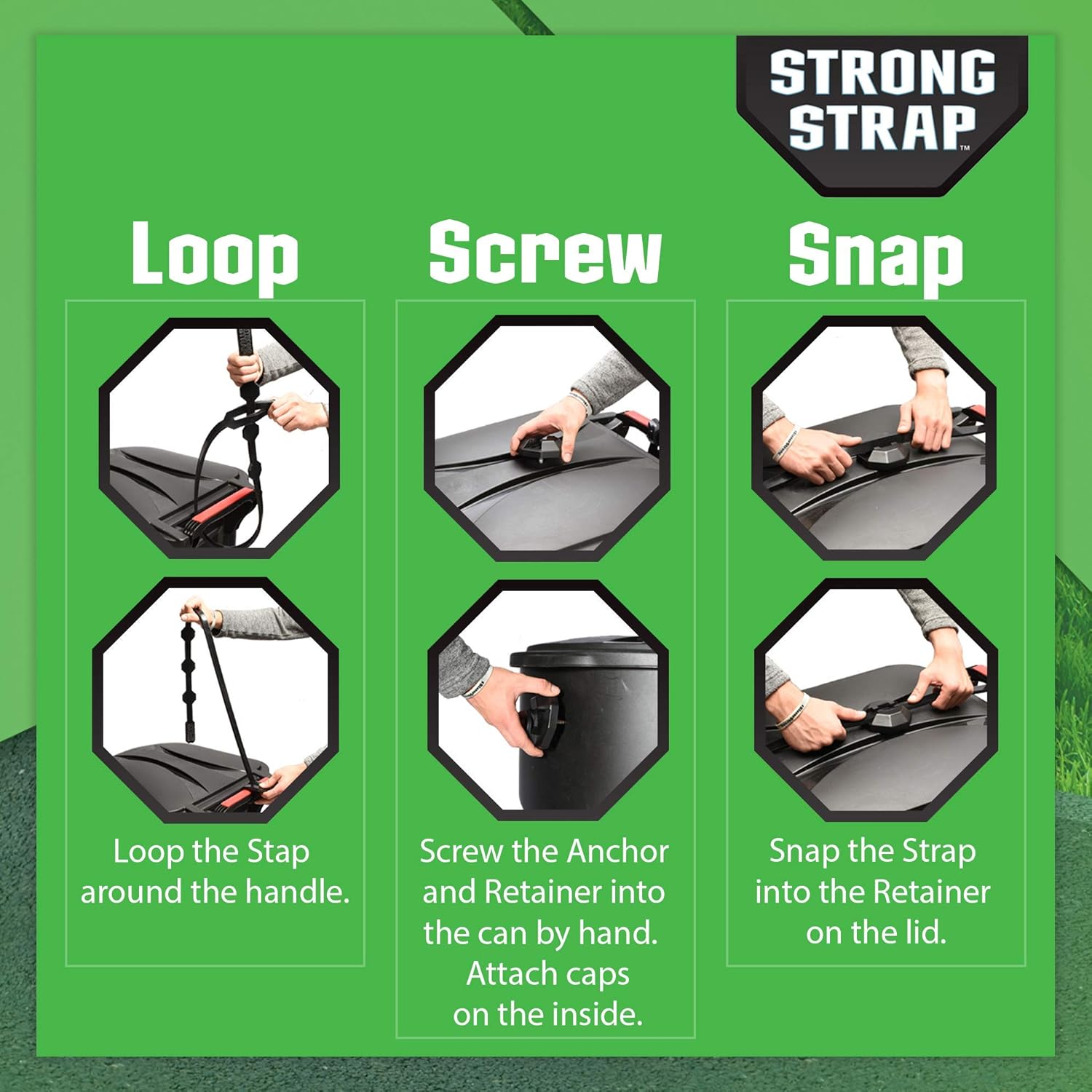 Strong Strap - Universal Garbage Can Lid Lock Utility Strap: Industrial & Scientific