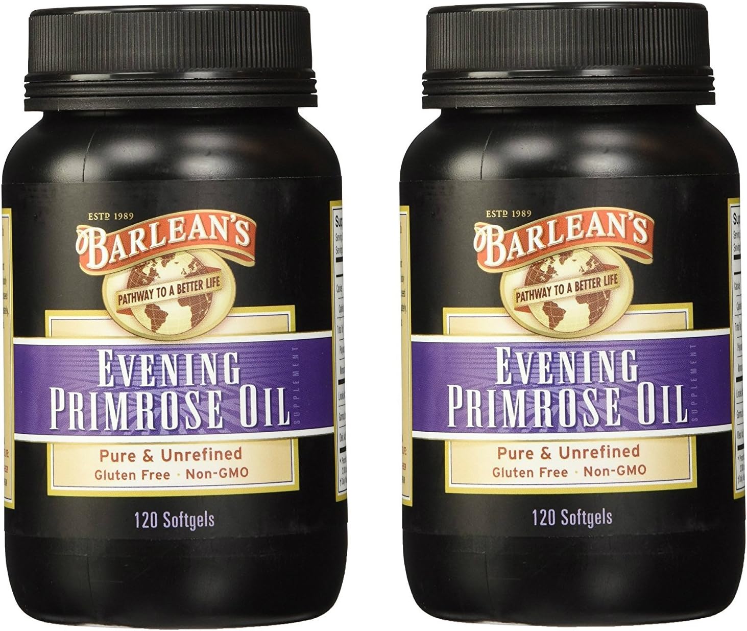Barlean's Organic Oils Organic Evening Primrose Oil, 120 softgels/1300 mg ea. Bottle: Health & Personal Care