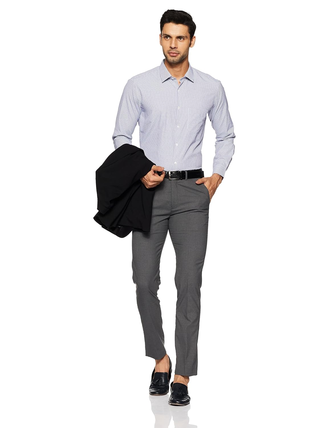 peter england men's plain regular fit cotton formal shirt