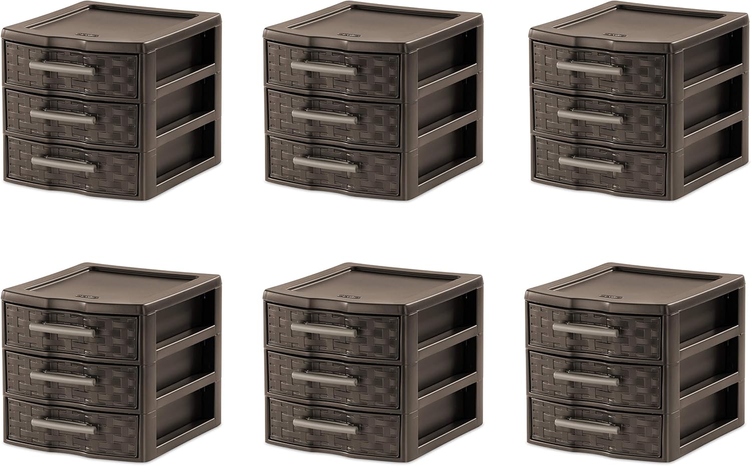Amazon Com Sterilite Small Weave 3 Drawer Unit Espresso Home