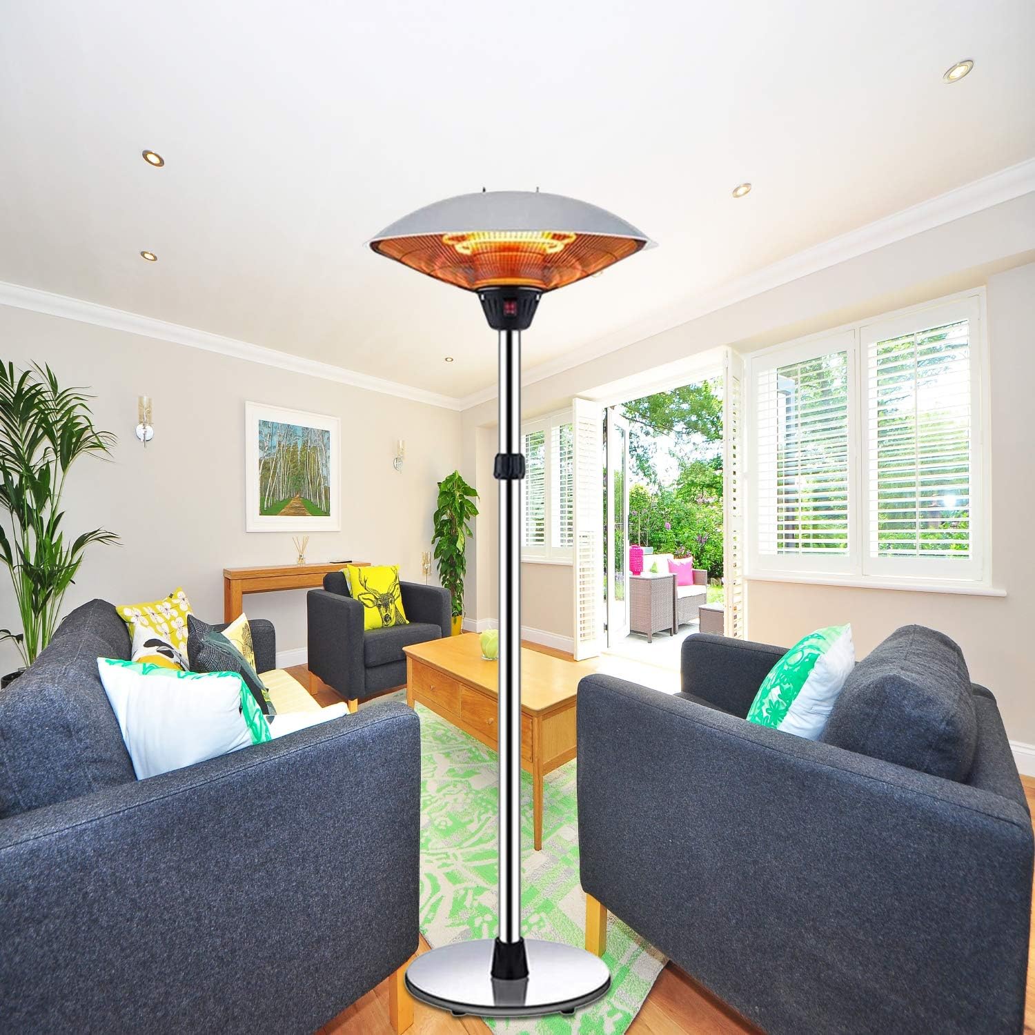 Patio Heaters for Outdoor - Stainless Steel Outdoor Heater 3 Levels Adjustable Power Waterproof, Dump Power off Electric Outdoor Heaters for Patio 110V: Kitchen & Dining