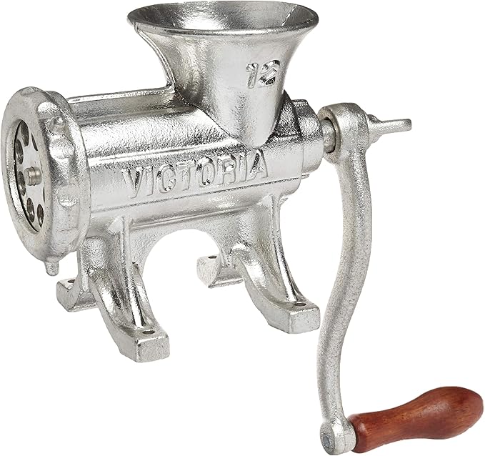 Victoria Manual Meat Grinder and Sausage Stuffer, Number 12, Cast Iron