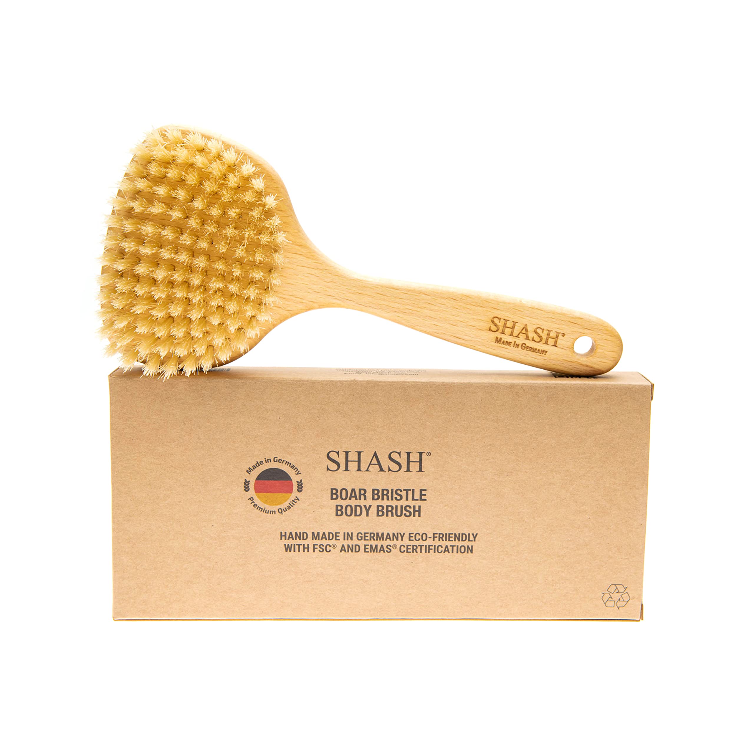SHASH Since 1869: Intense 100% Boar Bristle Face Brush - Made in Germany for Gentle Exfoliation, Reduced Flaking, and Fine Lines - Unveil an Even, Glowing Complexion, Sustainably Sourced