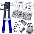 Pressure Rivet Nut Tool Kit, 430Pcs Metric Rivet Nut Combination (M8/M6/M5/M4/M3), Suitable for Furniture, Decoration, Automotive, Marine and Industrial Applications