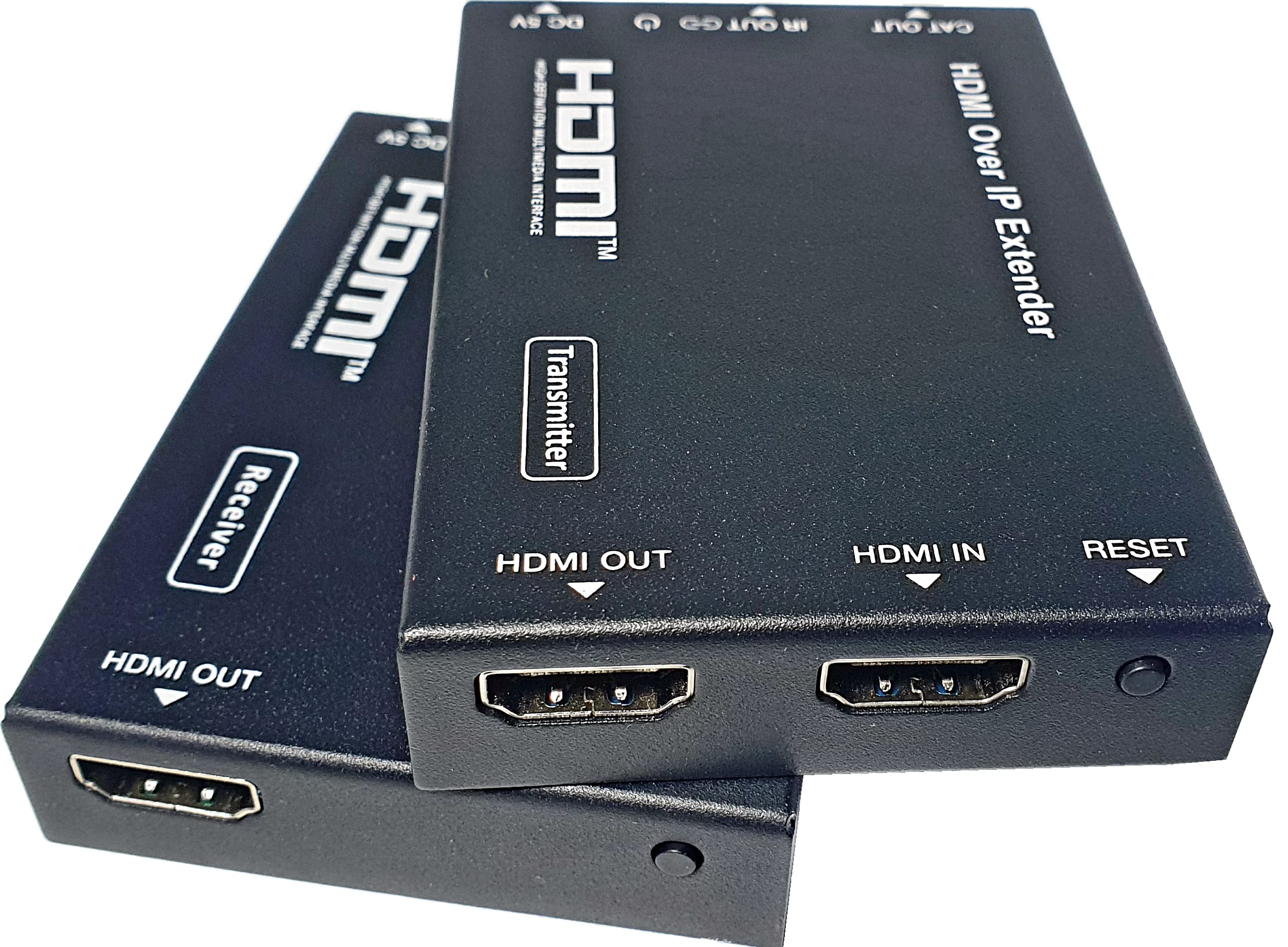 FOURKAY 1080p HDMI over TCP/IP Extender. 150m Range. HDMI Loop Out. IR Control Pass Back. Setup as One to One or One to Many