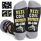 Black Reel Cool Socks for Him - Gifts for Godfather Step Dad Son in Law Cousin