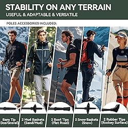 Trekking Poles Collapsible Hiking Poles - 2 Pack