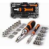 IRONCUBE Ratcheting Screwdriver Set: 56-Piece Magnetic Multi Bits Tool Kit with Case