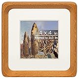 Gdfmsc Square 4x4 Picture Frame with Mat for