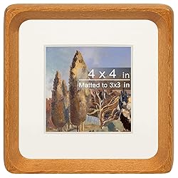 Gdfmsc Square 4x4 Picture Frame with Mat for