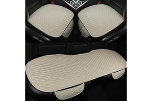 West Llama Linen Car Seat Covers,Bottom Seat Covers for Cars Include 1 Pair Front Driver Seat Pad Mat and 1 Rear Bench Cover for SUVs,Cars,Sedans(3Piece-Beige)