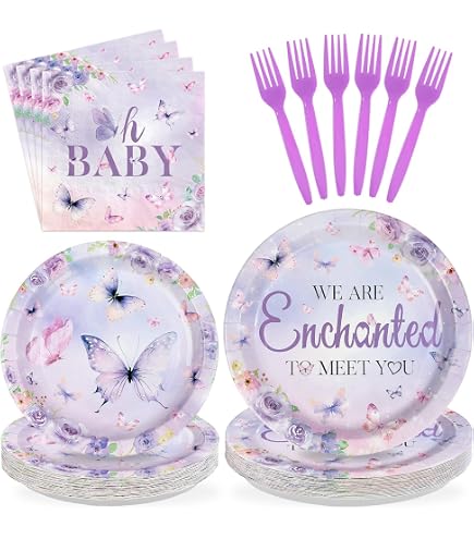 Cartello di benvenuto per baby shower a forma di farfalla: Enchanted to Meet You Shower (modello modificabile e stampabile) 08V4 - Italia
