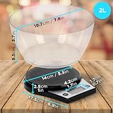 Duronic KS6000 Digital Kitchen Scales with 1.5L Bowl, Backlit LCD, Tare view 2