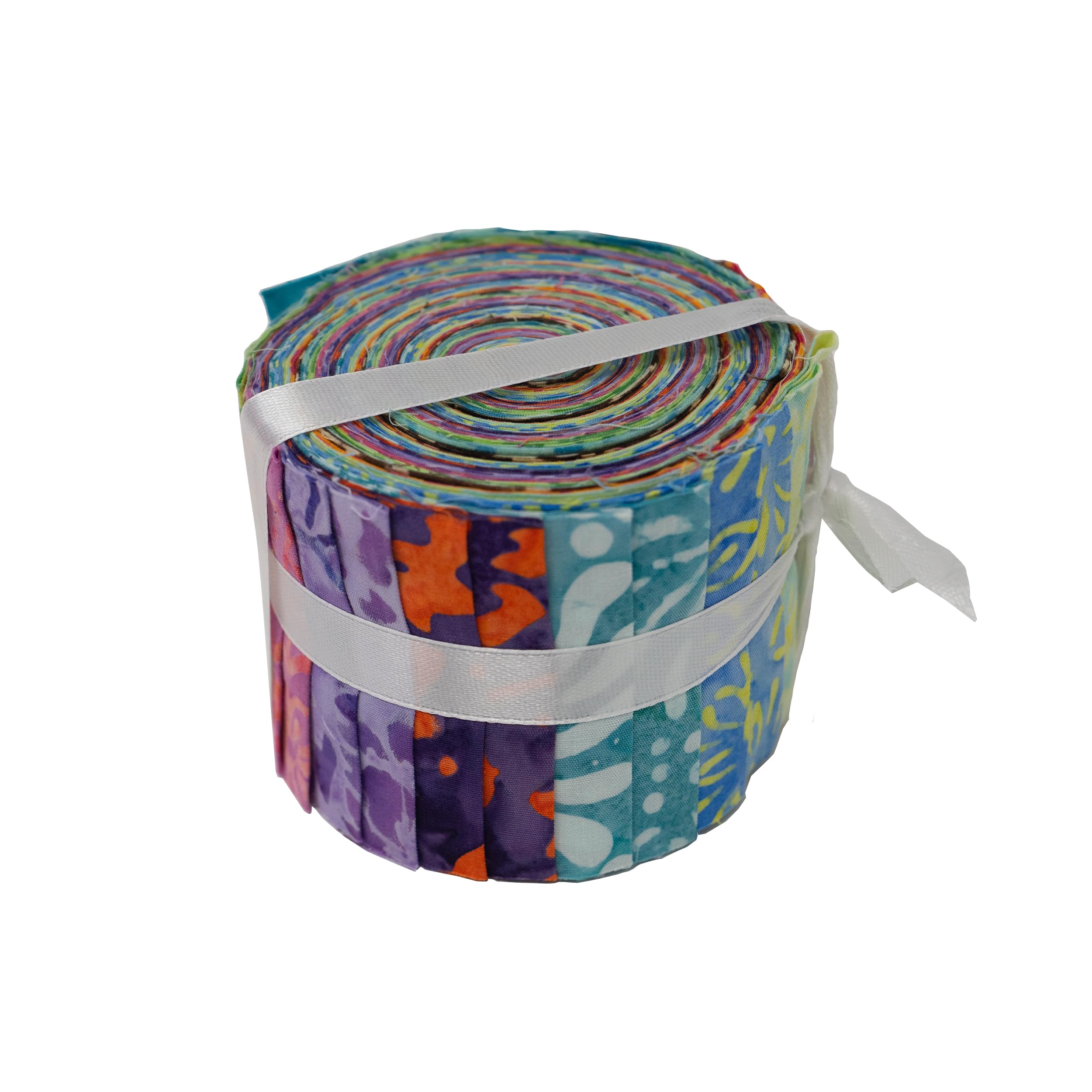 Stitch & Sparkle Indonesian Premium Batik Cotton Vibrant Dreams Jelly Roll 2.5''x 44'', 20 Pieces
