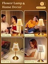 One Fire Rose Lamp Rechargeable Touch Table Lamp 3 Colors 300LM view 5